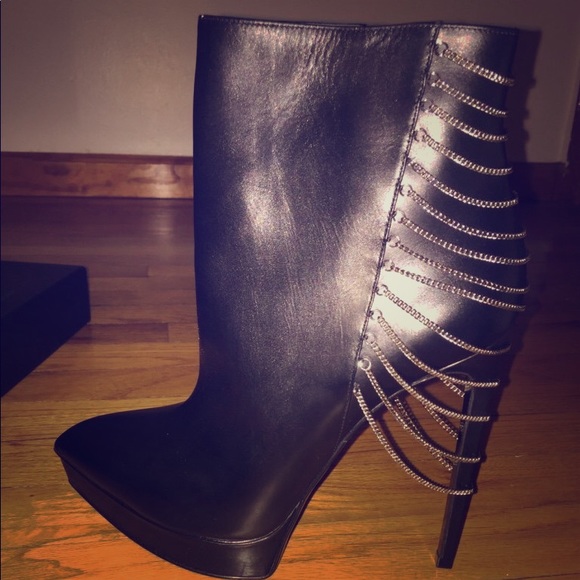 Yves Saint Laurent Shoes - YSL Black Booties w/ silver detail (size 39) NEW